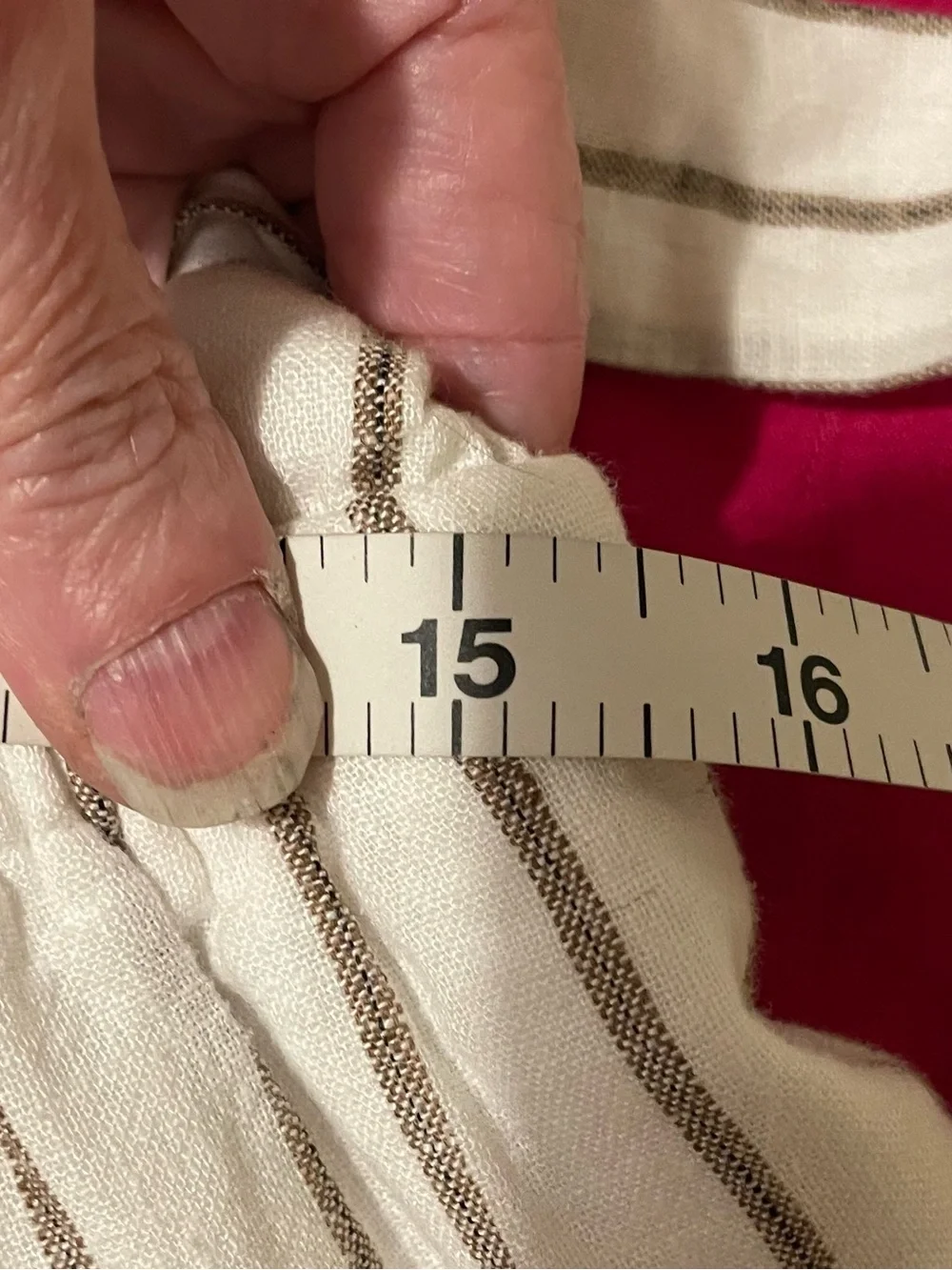 Banana Republic White and Brown Striped Linen/Rayon Wide-Leg Jumpsuit